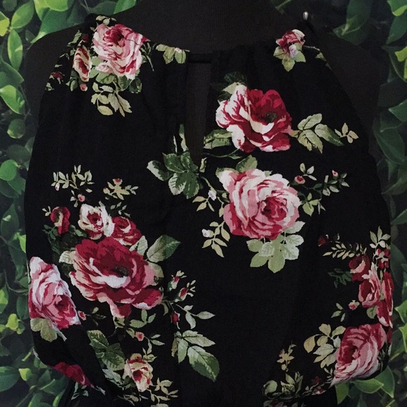 Black Floral Strappy Wide Leg Jumpsuit Sz S NWT - Picture 15 of 15